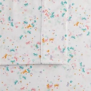 EUC The Big One Unicorn Confetti Print Full Size Sheet Set